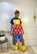 Rainbow Heritage Ankara Jumpsuit with Aso Oke Double Pockets (Women)